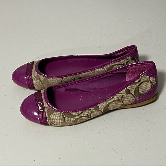𝅺coach Monogram Cecile Cap Toe Ballet Flat - Picture 2 of 11